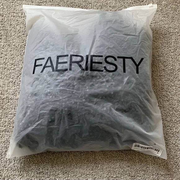 NWT Faeriesty Black Sequin Rose Tube Top Jumpsuit - Picture 4 of 13